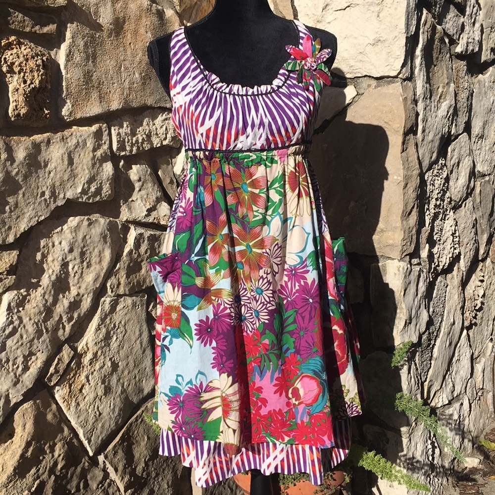 Romeo & Juliet Couture | floral apron style dress